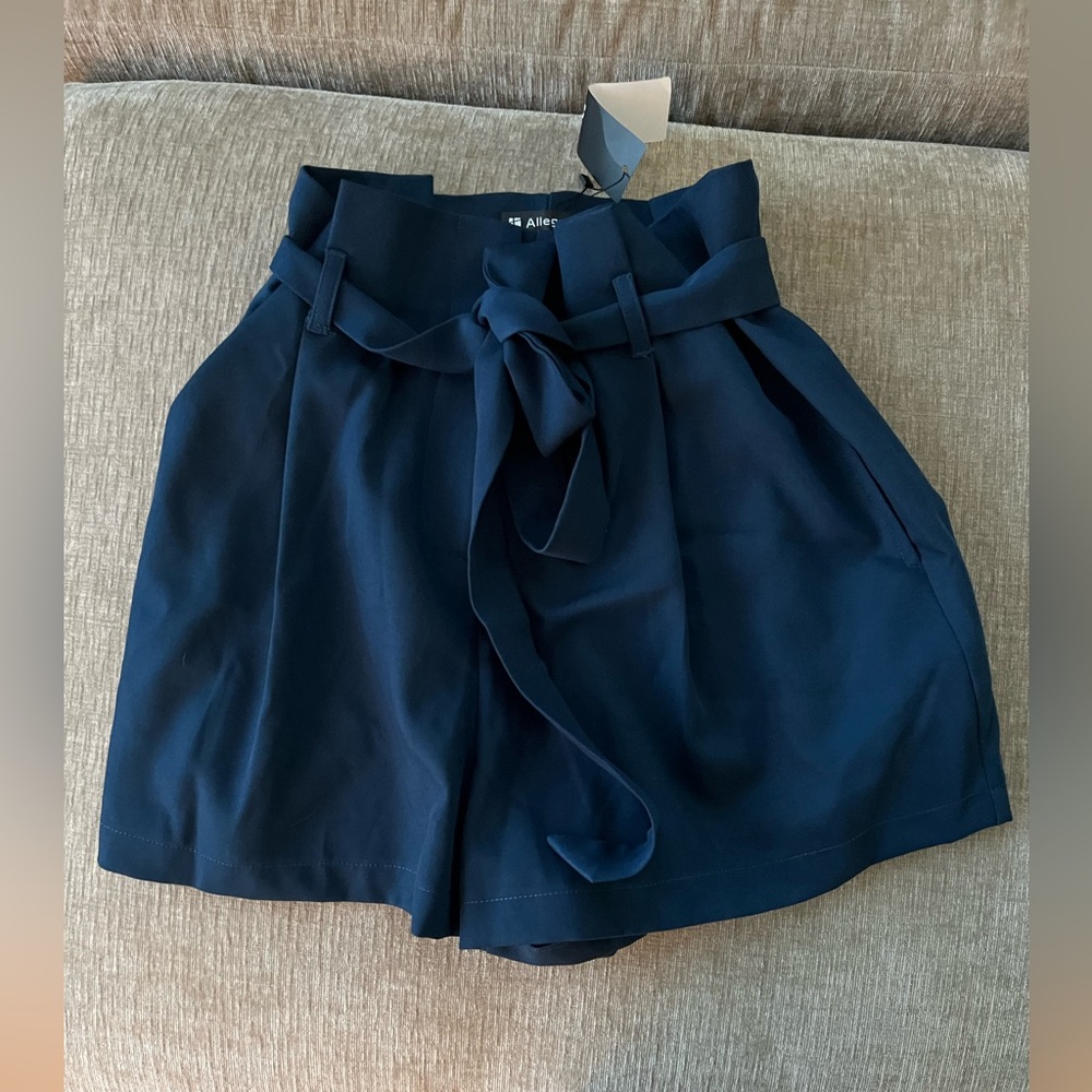 High waisted paper bag shorts